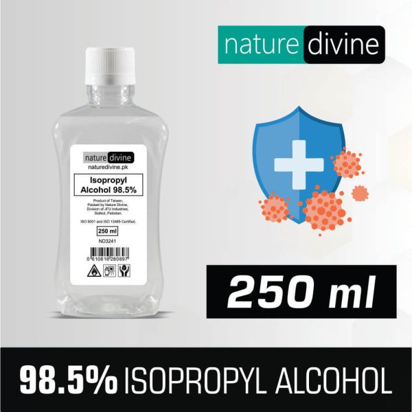 250 ml Nature Divine 98.5% Isopropyl Alcohol, IPA Rubbing Alcohol, Hand Rub and General Purpose Antiseptic Disinfectant | Nature Divine | Sialkot, Pakistan 2