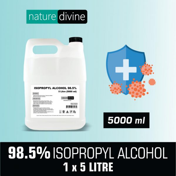 5000 ml (5 Litre) Nature Divine 98.5% Isopropyl Alcohol, IPA Rubbing Alcohol, Hand Rub and General Purpose Antiseptic Disinfectant | Nature Divine | Sialkot, Pakistan 2