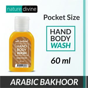 Nature Divine Pocket and Travel Size Antibacterial Arabic Bakhoor Hand Wash, Hand Soap and Body Wash 60 ml | Nature Divine | Sialkot, Pakistan