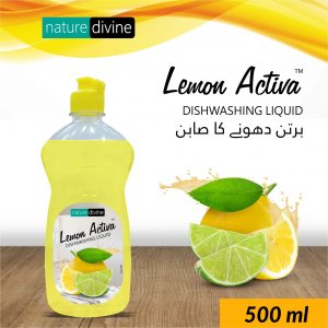 Nature Divine – Lemon Activa Dishwashing Liquid, Kitchen Cleaner and Dish Wash 500 ml | Nature Divine | Sialkot, Pakistan 2