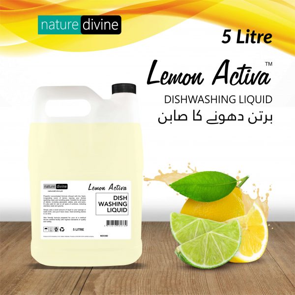 Nature Divine Lemon Activa Dishwashing Liquid, Kitchen Cleaner and