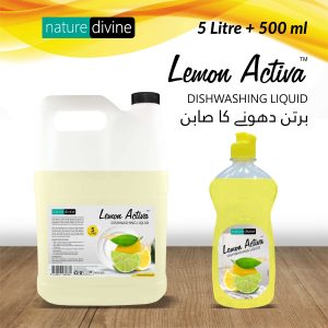 Lemon Activa Dishwashing Liquid, Kitchen Cleaner and Dish Wash Refill Pack 5 Litre with 500 ml | Nature Divine | Sialkot, Pakistan