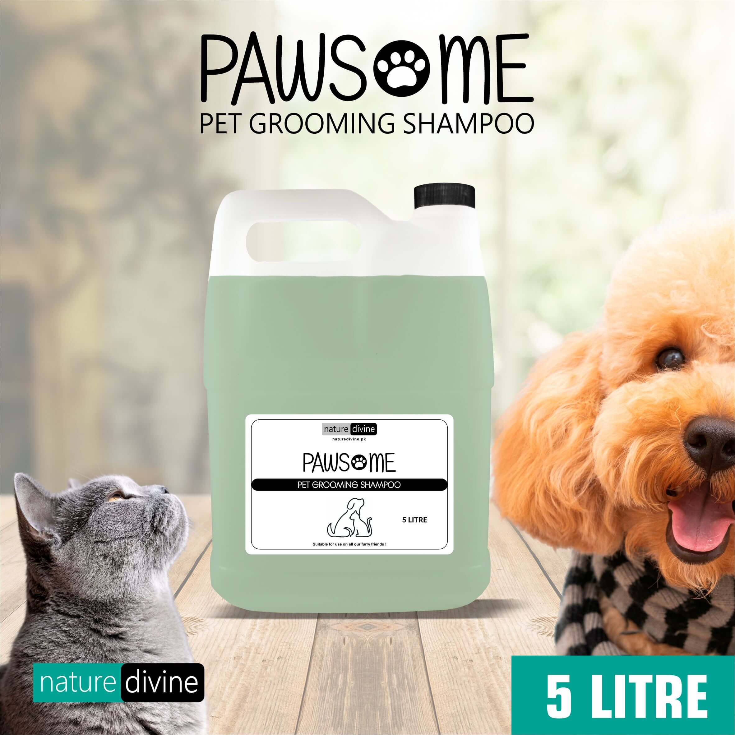 Nature Divine PAWSOME Pet Grooming Shampoo for Dogs Cats and