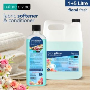 Fabric Softener & Conditioner – Floral Fresh – 5 + 1 Litre Bundle Pack | Nature Divine | Sialkot, Pakistan